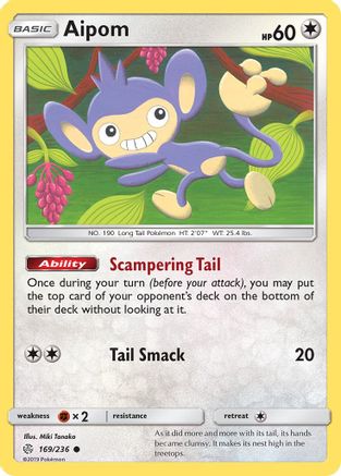 Aipom 169/236 - SM Cosmic Eclipse Reverse Holofoil