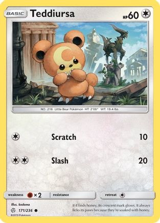 Teddiursa 171/236 - SM Cosmic Eclipse Reverse Holofoil