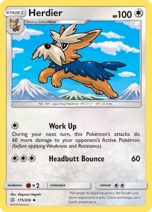 Herdier 175/236 - SM Cosmic Eclipse Reverse Holofoil