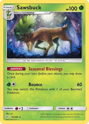 Sawsbuck 016/236 - SM Cosmic Eclipse Holofoil