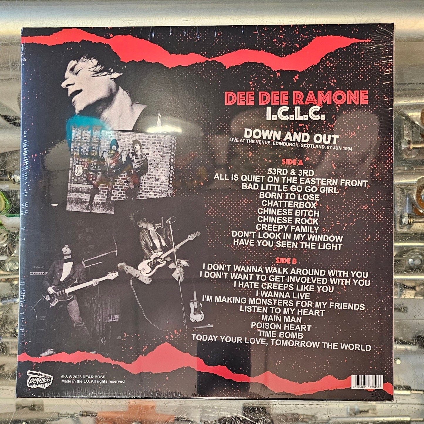RAMONE, DEE DEE/I.C.L.C. - DOWN AND OUT: LIVE IN EDINBURGH 1994 (COLOR VINYL) LP Record *Unofficial Release*