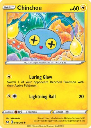 Chinchou () 068/202 - SWSH01 Sword & Shield Base Set Reverse Holofoil
