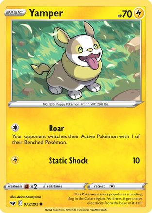 Yamper () 073/202 - SWSH01 Sword & Shield Base Set Reverse Holofoil