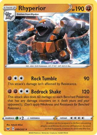 Rhyperior 099/202 - SWSH01 Sword & Shield Base Set Holofoil