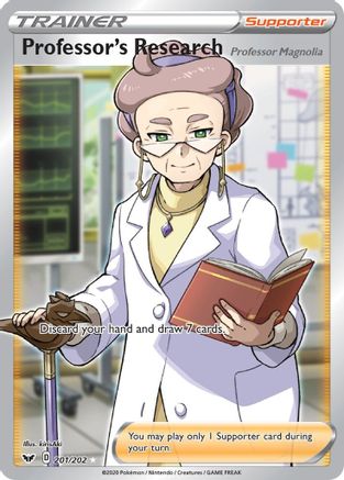 Professor's Research (Full Art) 201/202 - SWSH01 Sword & Shield Base Set Holofoil