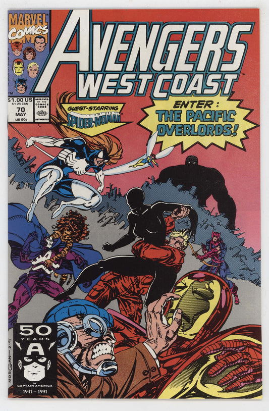 Avengers West Coast 70 Marvel 1991 NM Tom Morgan