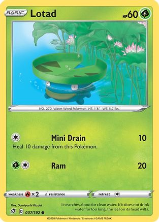 Lotad 007/192 - SWSH02 Rebel Clash Reverse Holofoil