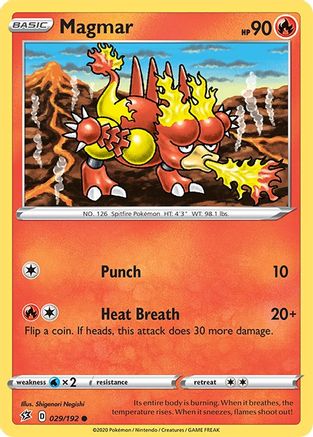 Magmar 029/192 - SWSH02 Rebel Clash Reverse Holofoil