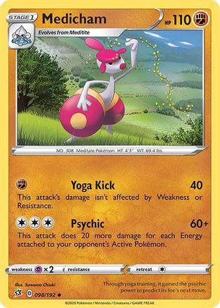Medicham 098/192 - SWSH02 Rebel Clash Reverse Holofoil