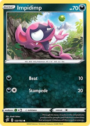 Impidimp 123/192 - SWSH02 Rebel Clash Reverse Holofoil