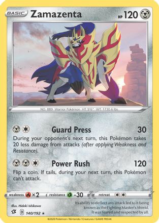 Zamazenta (Cracked Ice Holo) 140/192 - Deck Exclusives Holofoil