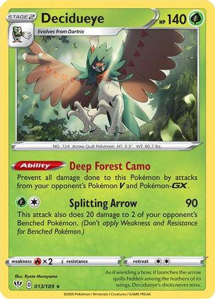 Decidueye 013/189 - SWSH03 Darkness Ablaze Holofoil - Golden Apple Comics
