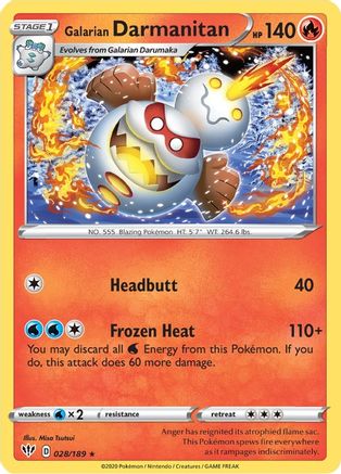 Galarian Darmanitan 028/189 - SWSH03 Darkness Ablaze Reverse Holofoil