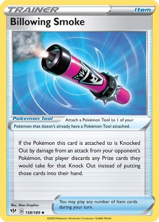 Billowing Smoke 158/189 - SWSH03 Darkness Ablaze Reverse Holofoil