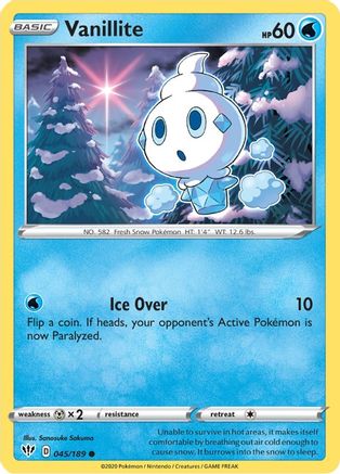 Vanillite 045/189 - SWSH03 Darkness Ablaze Reverse Holofoil