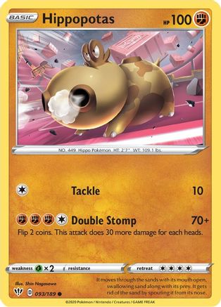 Hippopotas 093/189 - SWSH03 Darkness Ablaze