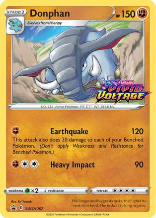 Donphan (Prerelease) SWSH067/307 - SWSH Sword & Shield Promo Cards Holofoil