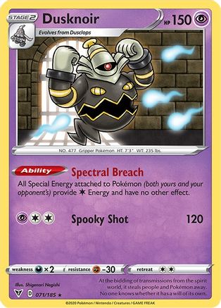 Dusknoir 071/185 - SWSH04 Vivid Voltage Holofoil