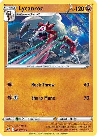 Lycanroc 095/185 - SWSH04 Vivid Voltage Reverse Holofoil