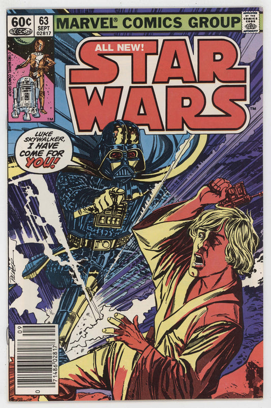 Star Wars 63 Marvel 1982 VF NM Luke Skywalker Darth Vader Tom Palmer