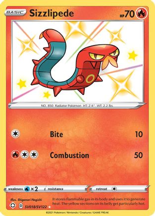 Sizzlipede SV018/SV122 - Shining Fates Shiny Vault Holofoil