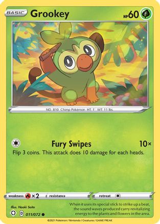 Grookey 011/072 - Shining Fates Reverse Holofoil