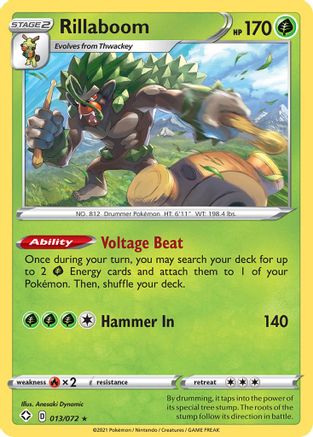 Rillaboom 013/072 - Shining Fates Reverse Holofoil