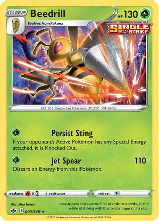 Beedrill 003/198 - SWSH06 Chilling Reign Holofoil