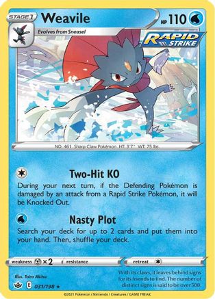 Weavile 031/198 - SWSH06 Chilling Reign Holofoil