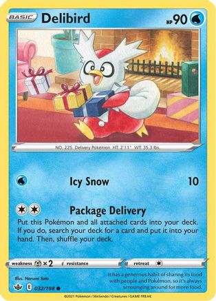 Delibird 032/198 - SWSH06 Chilling Reign