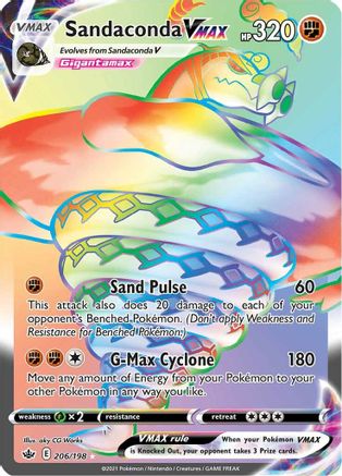 Sandaconda VMAX (Secret) 206/198 - SWSH06 Chilling Reign Holofoil