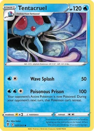 Tentacruel 027/203 - SWSH07 Evolving Skies Reverse Holofoil