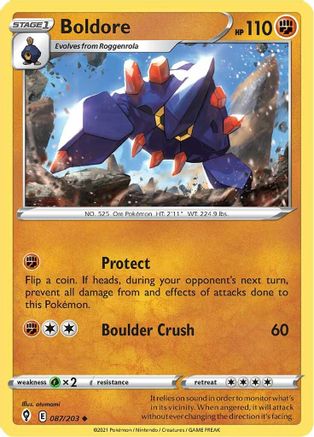 Boldore 087/203 - SWSH07 Evolving Skies Reverse Holofoil - Golden Apple Comics