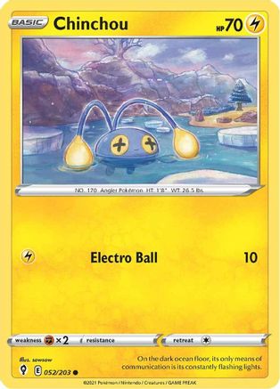 Chinchou 052/203 - SWSH07 Evolving Skies Reverse Holofoil