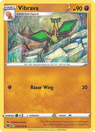 Vibrava 075/172 - SWSH09 Brilliant Stars Reverse Holofoil