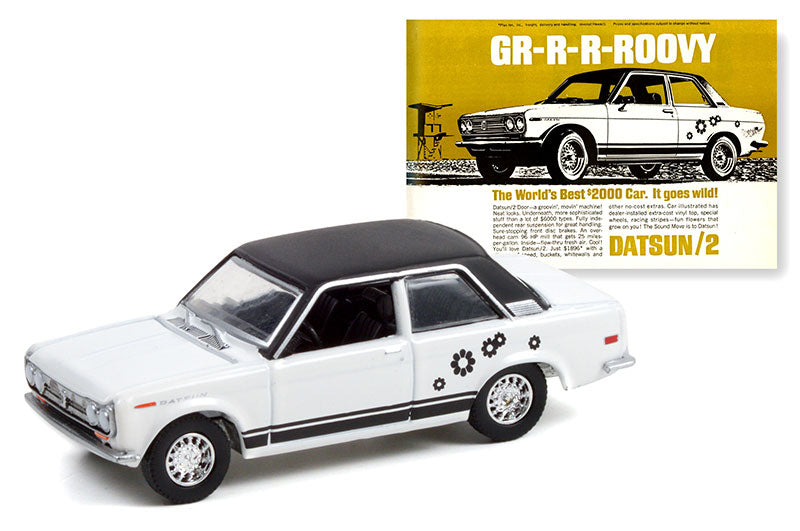 Greenlight 39090-A 1/64 Scale 1969 Datsun 510 Gr-R-R-Roovy