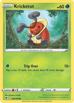 Kricketot 009/189 - SWSH10 Astral Radiance Reverse Holofoil