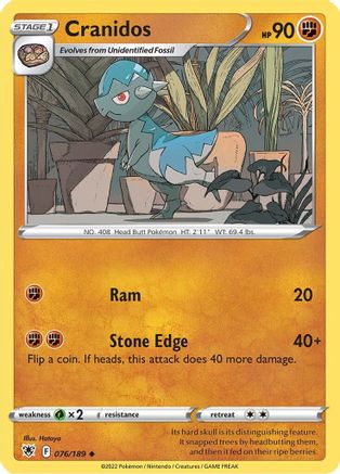 Cranidos 076/189 - SWSH10 Astral Radiance