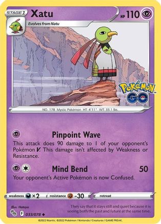Xatu 033/078 - Pokemon GO Reverse Holofoil