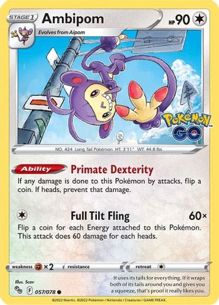 Ambipom 057/078 - Pokemon GO Reverse Holofoil