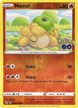 Numel (Peelable Ditto) 013/078 - Pokemon GO Reverse Holofoil