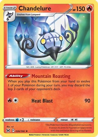 Chandelure 026/196 - SWSH11 Lost Origin Holofoil