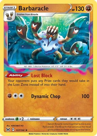 Barbaracle 107/196 - SWSH11 Lost Origin Holofoil