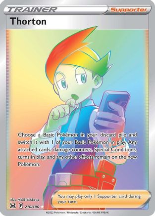 Thorton (Secret) 210/196 - SWSH11 Lost Origin Holofoil