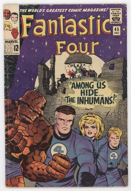 Fantastic Four 45 Marvel 1965 VG FN Jack Kirby Stan Lee 1st Inhumans Black Bolt