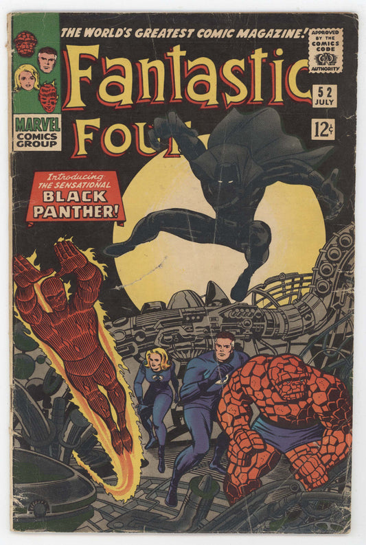 Fantastic Four 52 Marvel 1965 VG Jack Kirby Stan Lee 1st Black Panther