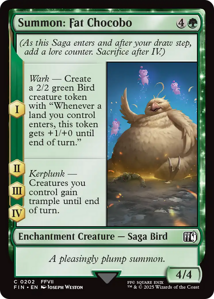 Summon: Fat Chocobo (FIN-202) - FINAL FANTASY: (enchantment) Foil
