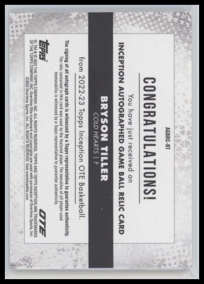 2022-23 Topps Inception Auto and Game Ball Bryson Tiller #AGBRC-BT #/25