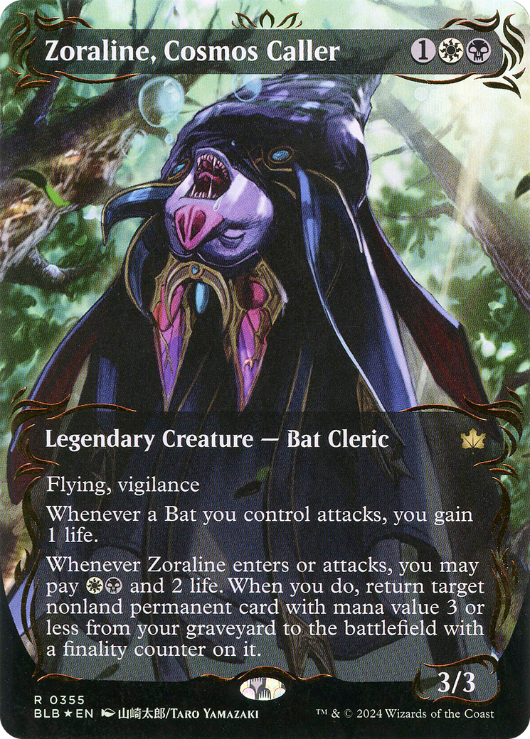 Zoraline, Cosmos Caller (BLB-355) - Bloomburrow: (Showcase) (Borderless) Foil