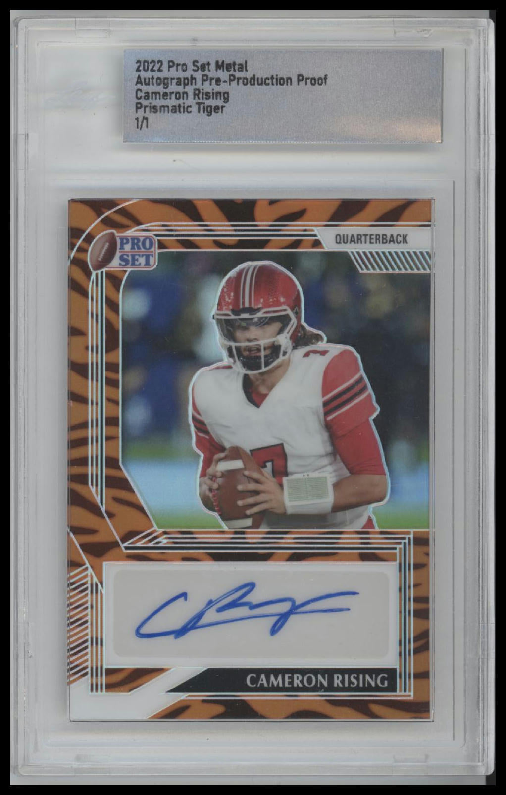 Cameron Rising 2022 Pro Set Metal Autographs Prismatic Tiger